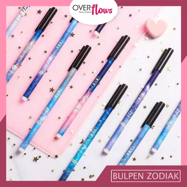 OVERFLOWS.ID Bulpen Zodiak Heroscope Pena Lambang Zodiak Bolpen Gel Motif 12 Zodiak