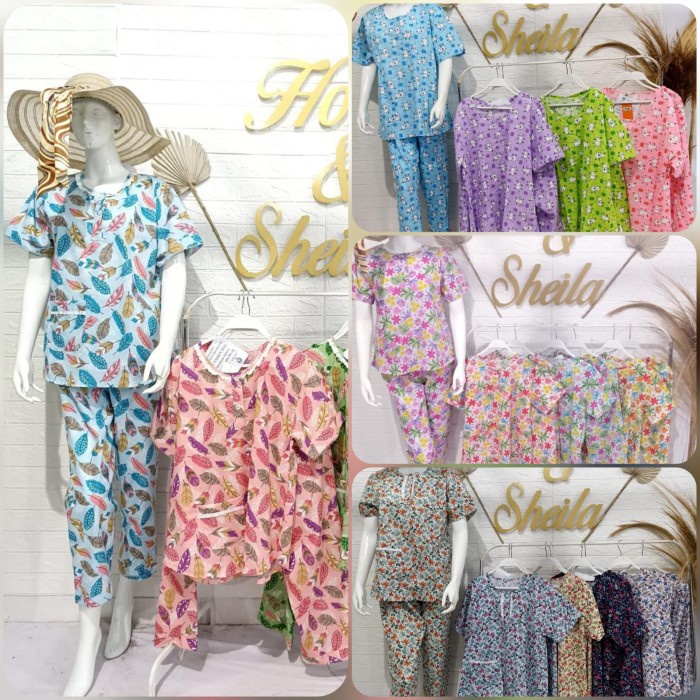 COD Grosir Baju Tidur Piyama Babydoll Wanita CP Jumbo Hoki & Sheila - Random min x3