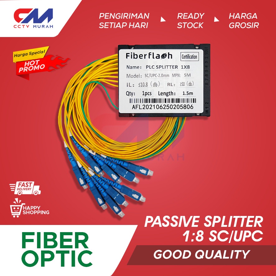 Kabel Adapter Passive Splitter 1:8 For Fiber Optic || SC UPC MODULAR