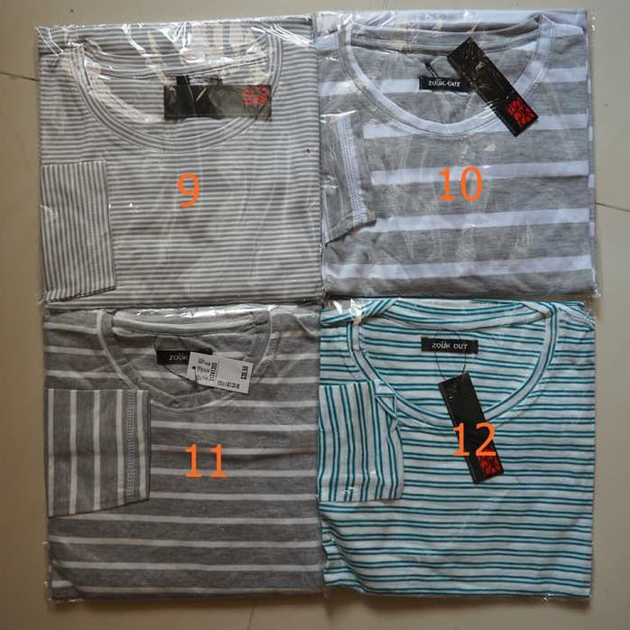 11 Macam Baju / Kaos Salur Lengan Panjang / Stripped / Belang / Wanita