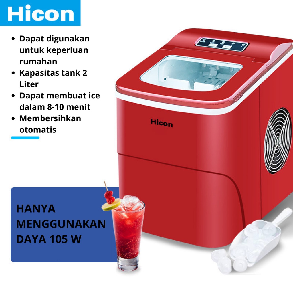 HICON CONAIR Ice Makers Machine mesin es batu Mesin Es Iceler Portable Ice Maker membuat es cepat 6 menit jadi 10pcs es