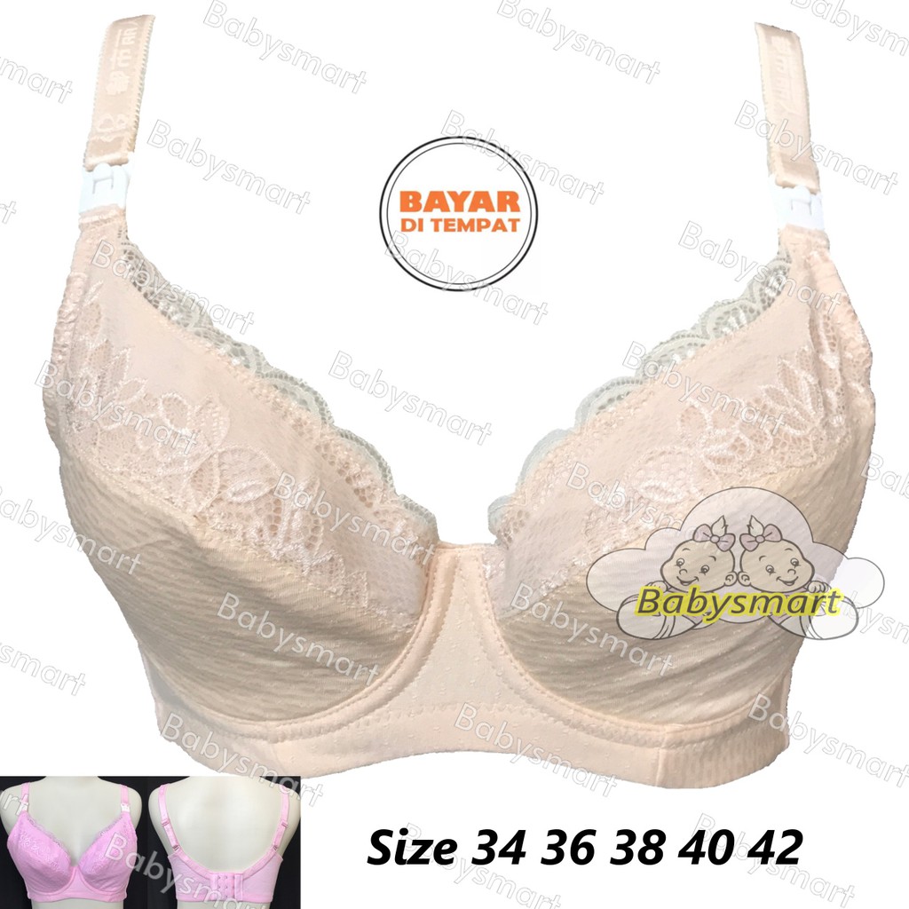 Babysmart - BH / Bra Ibu Menyusui/Nursing BRA 94916 Dengan Kawat Tanpa Busa CUP BESAR Kaitan 3