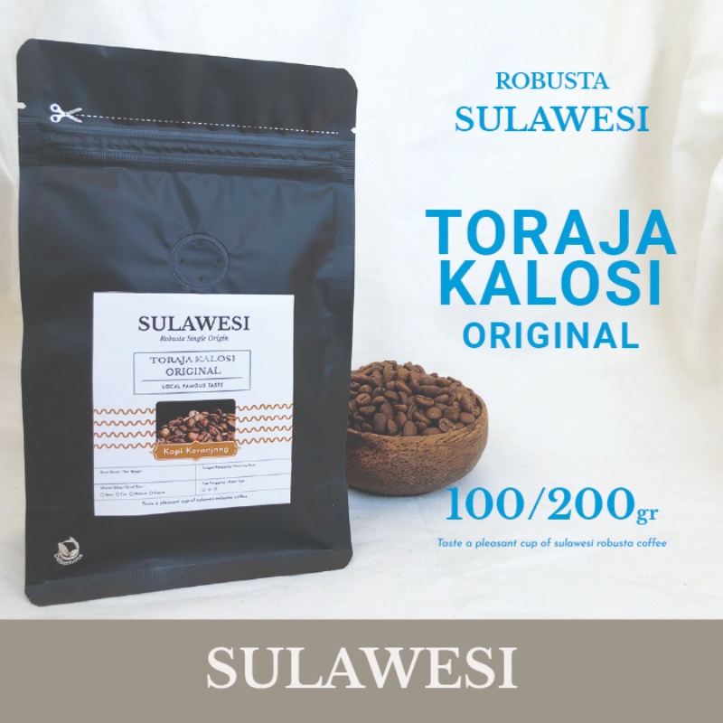 

Robusta Sulawesi Toraja Kalosi Original Kopi Bean, Bubuk 100-200gr