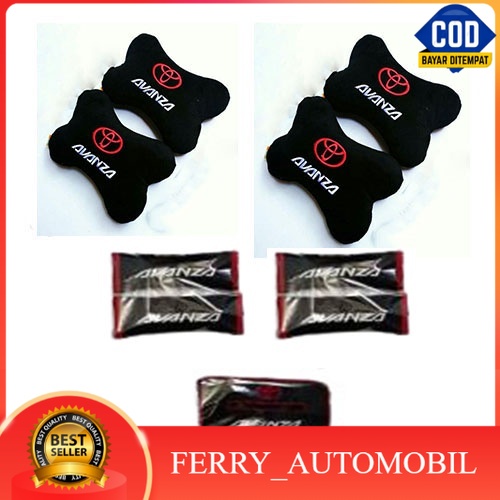 Bantal Jok Mobil Set 9 Pcs Avanza Hitam Aksesoris Bantal Leher GROSIR BANTAL MOBIL