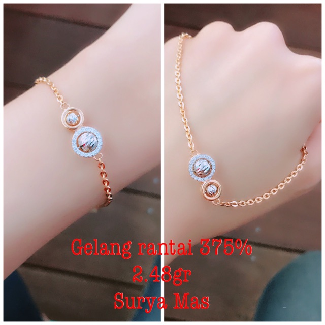 Gelang rantai emas 375%