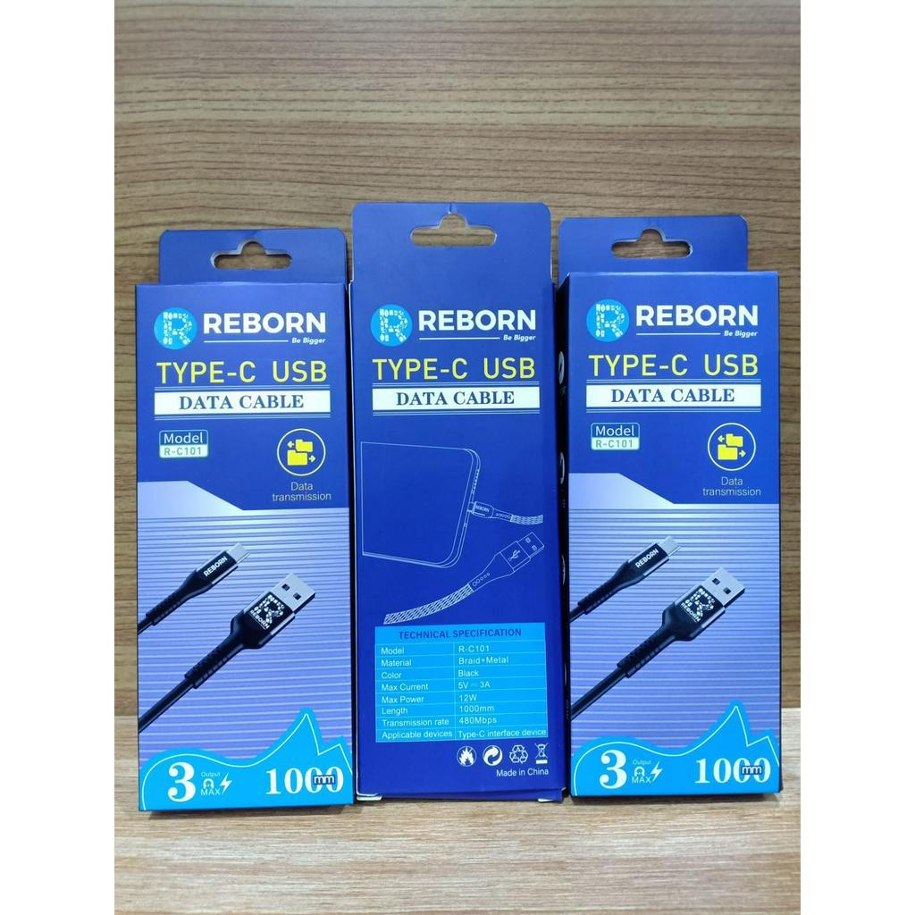Reborn R-C100 Kabel Data Usb To Type C Fast Charge 3A Kabel Type C 1M