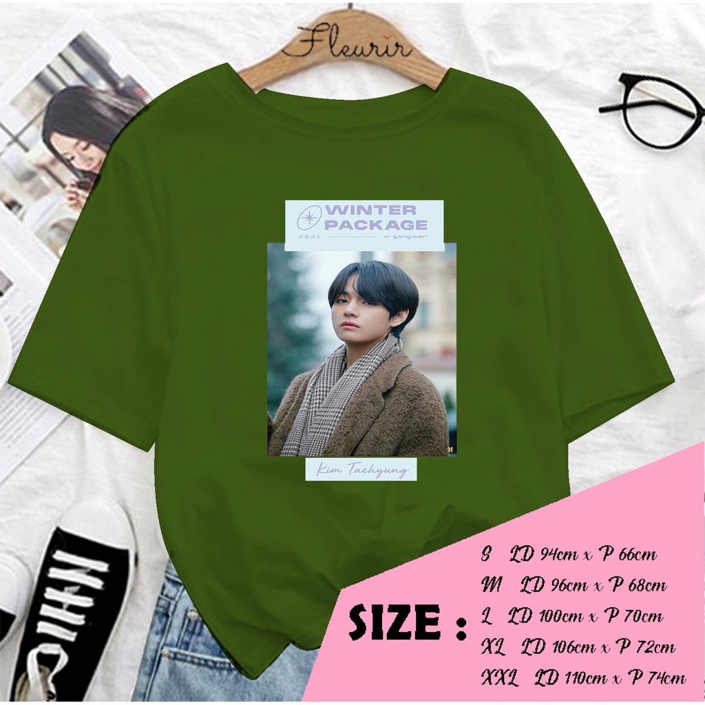 FLEURIR - KAOS TAEHYUNG WINTER KAOS  KPOP WANITA DEWASA LENGAN PENDEK TEE UNISEX OVERSIZE JUMBO