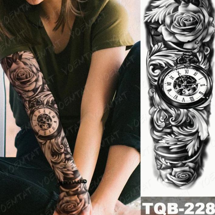 ➹ tatto temporary full tangan jam kompas Yakuza tahan lama waterproof ♪