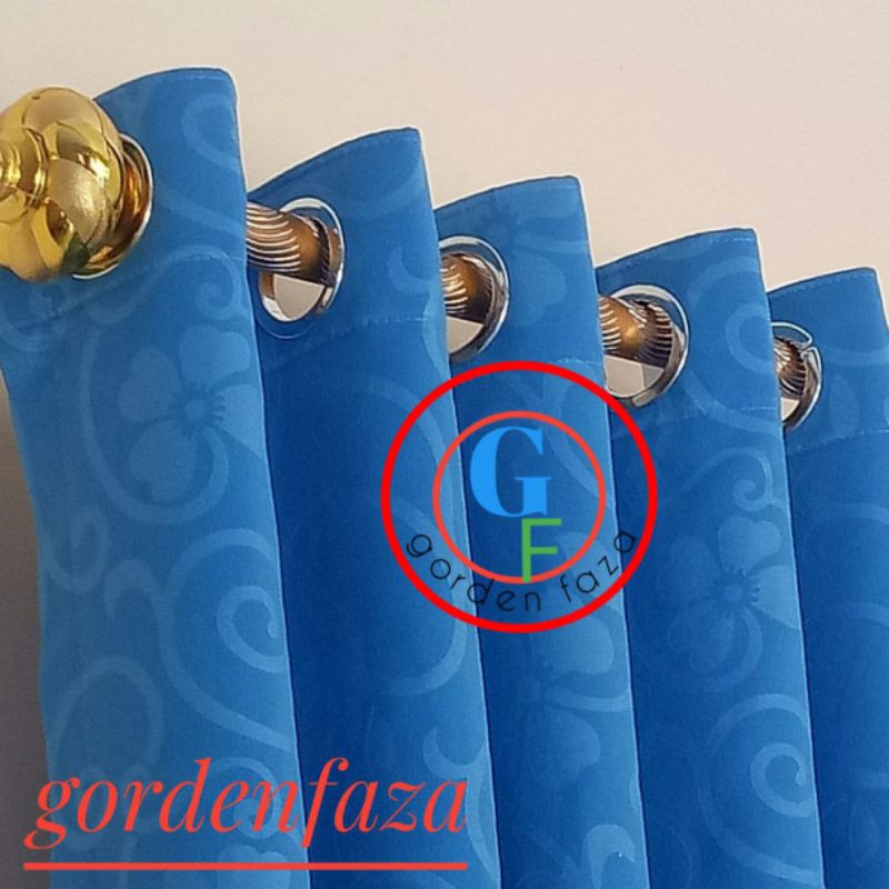 HARGA PROMO gorden hordeng gordyn korden jendela pintu tirai minimalis warna biru murah