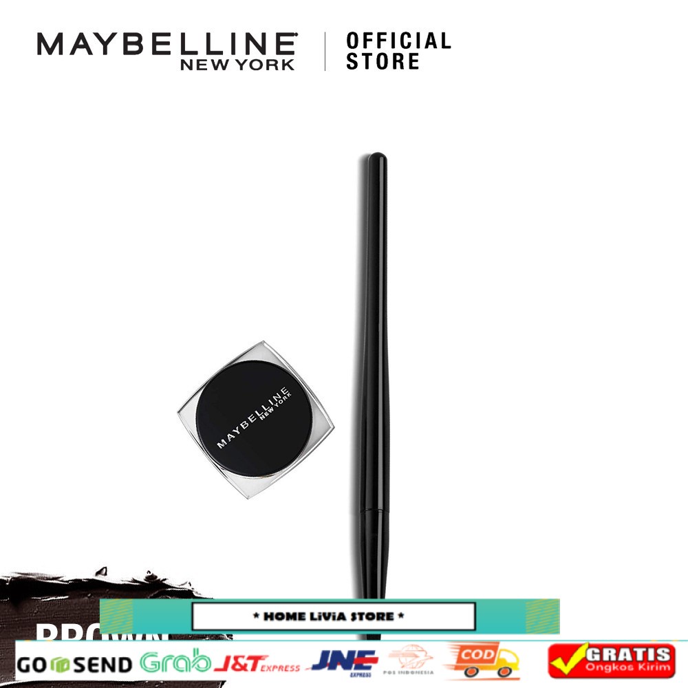Maybelline Eye Studio Gel Eyeliner Eyes Make Up - 02 Cokelat (Tekstur Creamy & Waterproof)