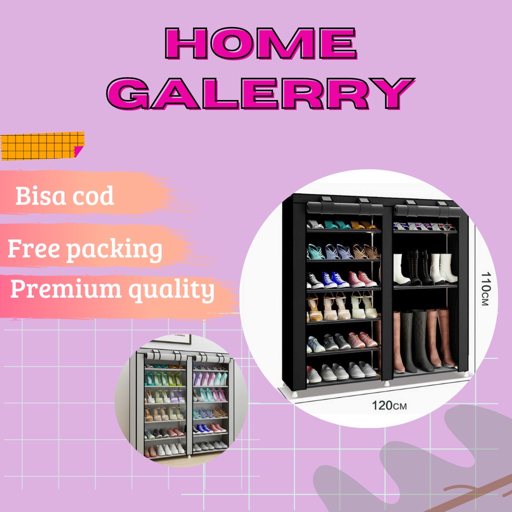 Rak sepatu susun portable anti debu