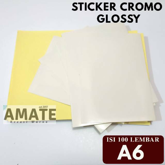 

Kertas Stiker Cromo Glossy A6 [100 LEMBAR] | Sticker label Produk dan Label Pengiriman Online