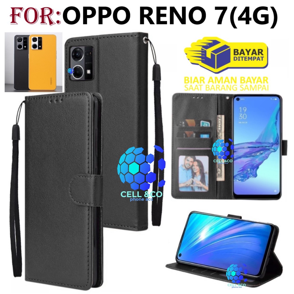 NEW OPPO RENO 7 4G CASE FLIP WALLET LEATHER KULIT PREMIUM SARUNG BUKA TUTUP FLIP CASE OPPO RENO 7