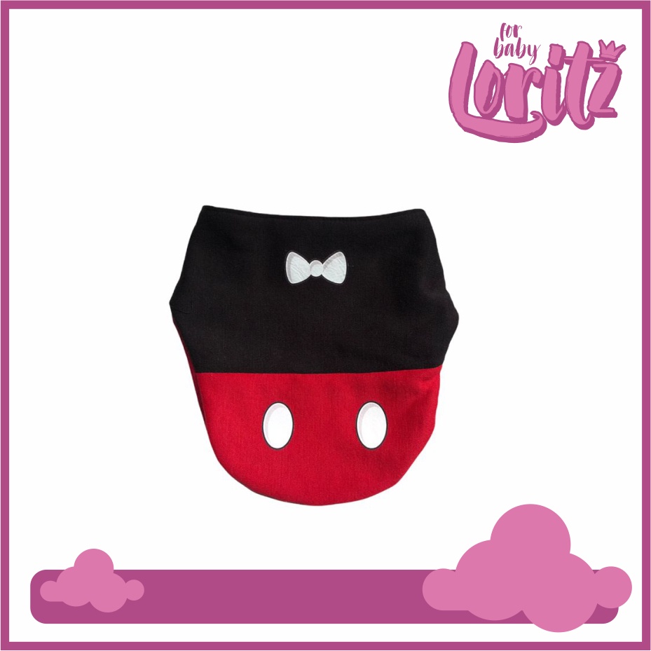 Bib selaber anak big / celemek bayi /red black