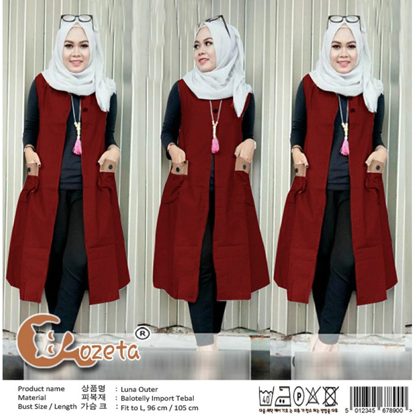 016 LX LUNA OUTER BAJU WANITA DEWASA MODIS TERBARU CEWEK KEKINIAN GROSIR TANAH ABANG