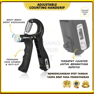 Hand grip Handgrip Fungsi Auto Hitung ( 00-99 ) Alat Latihan Otot Tangan Counter Adjustable 10-60 Kg