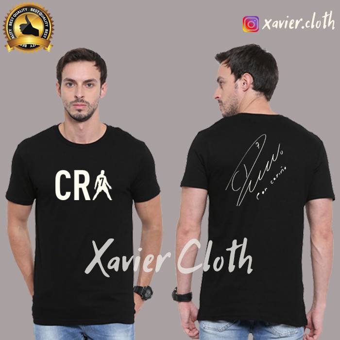 Premium Tshirt Kaos CR7 Cristiano Ronaldo Juventus tanda tangan siganture - Baju Kaos Juventus CR7