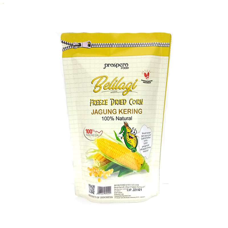 

Prospero Belilagi Freeze Dried Sweet Corn Jagung Kering - 45gr