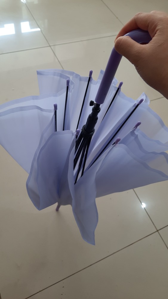 Payung Tongkat List Pastel Polos . Simple Beautiful Umbrella