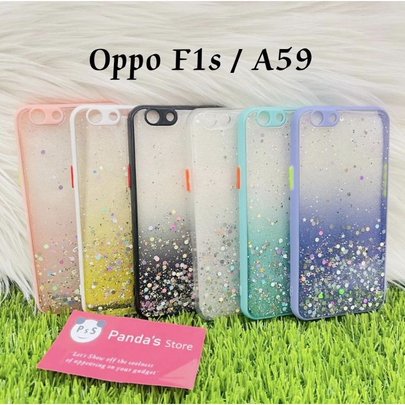 Glitter Case Oppo F1s / A59 Funny Color Dengan Pelindung Kamera (PsS)