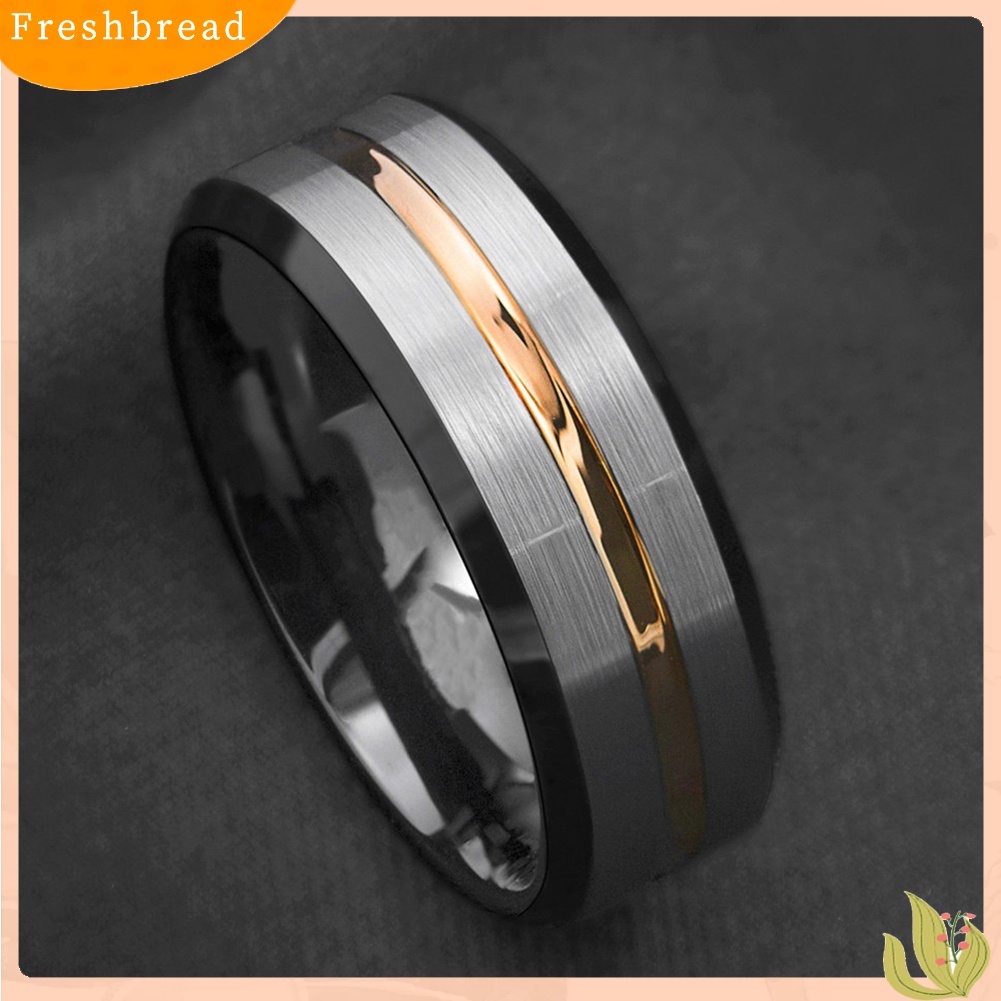 [TERLARIS]Fashion Men Matte Stripe Titanium Steel Band Ring Wedding Party Jewelry Gift