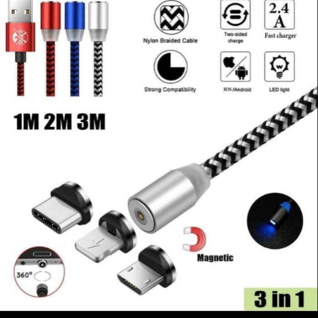 KABEL DATA USB MAGNET Fast Charging 3 in 1