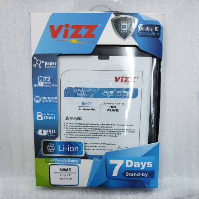 VIZZ BATERAI XIAOMI MI MAX BM49 BM-49 BATTERY DOUBLE POWER VIZZ