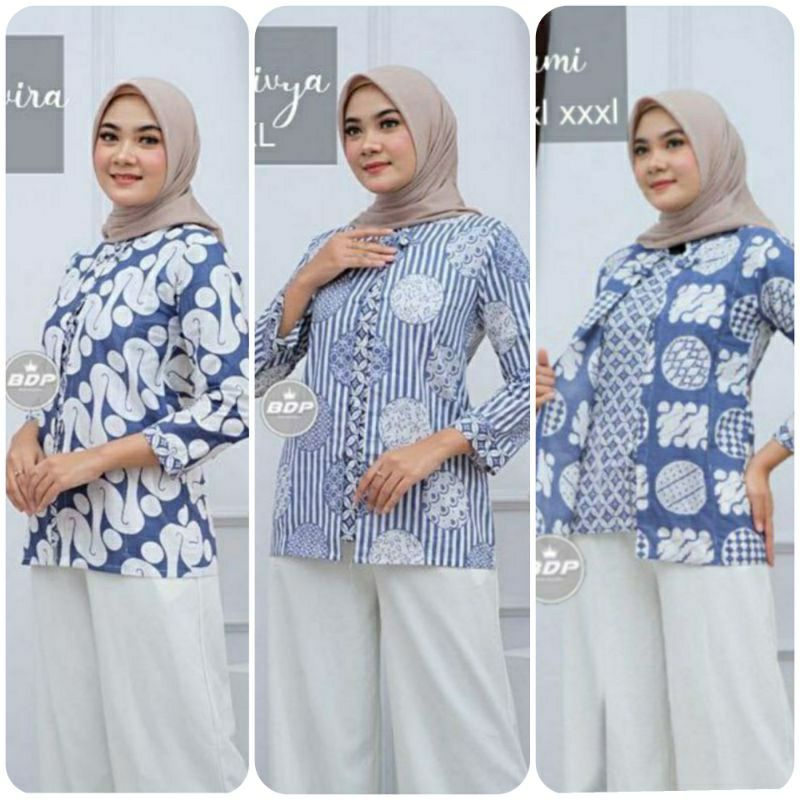 tey-17 Batik wanita ASJ SA HRB026 Kenongo Kemeja Tosca-4