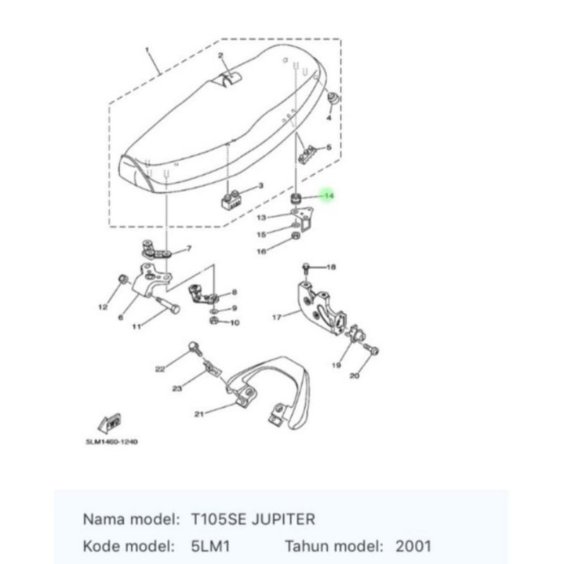 karet grommet penahan pengait busi jok Jupoter Z Mx 90480-14872 asli original Yamaha YGP