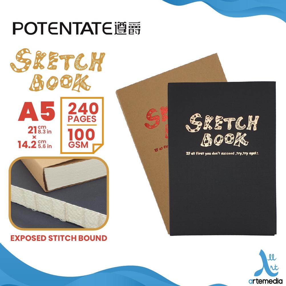 

((BISA COD)) Buku Sketsa Potentate A5 Exposed Stitch Bound Sketchbook