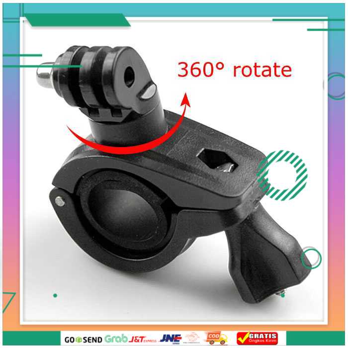 (BISA COD) FTIHSHPPULUZ Bike Handlebar Mount Holder 360 Degree Rotation for GoPro