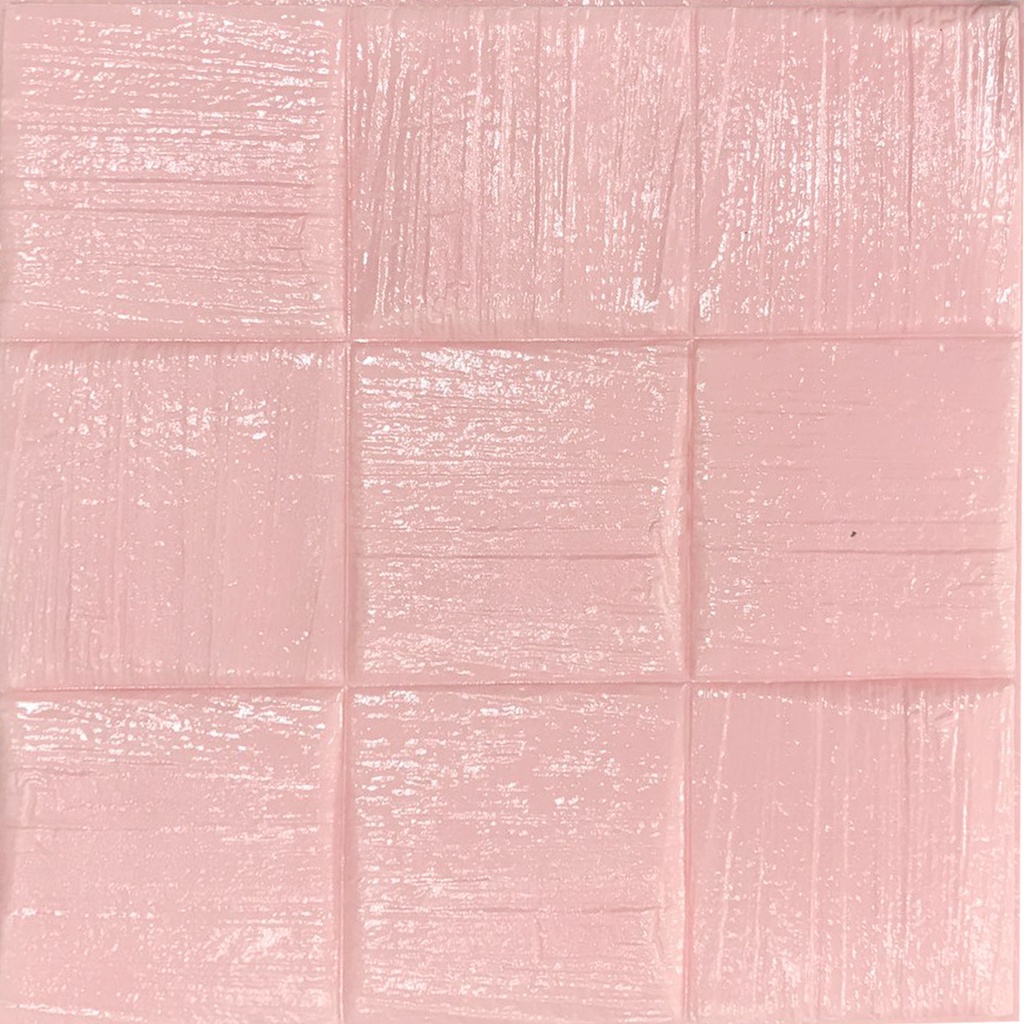 PROMO!! BUY 25 FREE 1 !! WALLPAPER FOAM 3D STICKER PREMIUM TEBAL 8MM-Ubin Pink