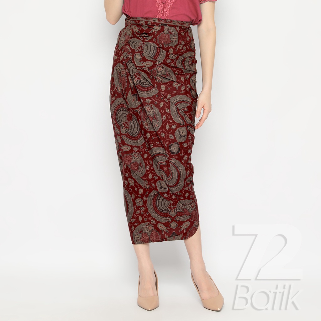 ROK BATIK SPAN Skirt Lilit Kebaya Instan Modern Wanita Motif Babon Angkrem Warna Merah 724279 Cap 72 - Rok Batik Lilit Bawahan Skirt Kamen Kebaya Songket Batik Panjang Plisket Span Instan Jadi Bali Lembaran Premium Modern Untuk Wanita Kondangan