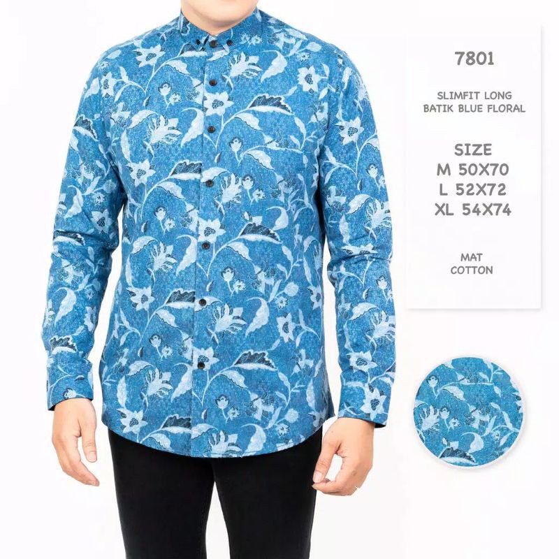 Kemeja Batik Pria Biru