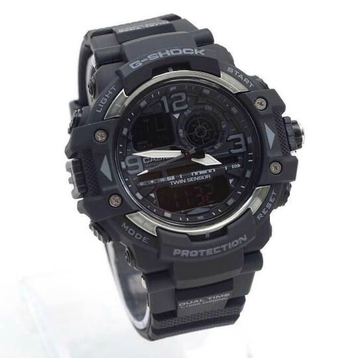 JAM TANGAN PRIA DUAL TIME DT 3744 PROTECTION ANTI AIR GK018