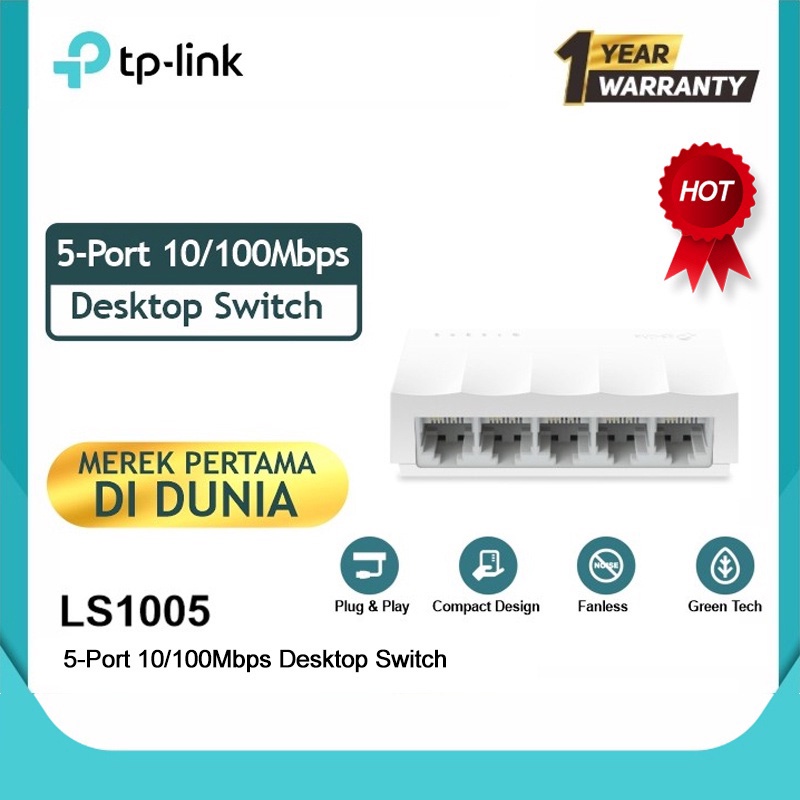 TP-LINK LS1005 5-Port 10/100Mbps Desktop Switch