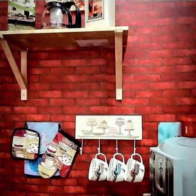 5190 wallpaper stiker batu bata merah