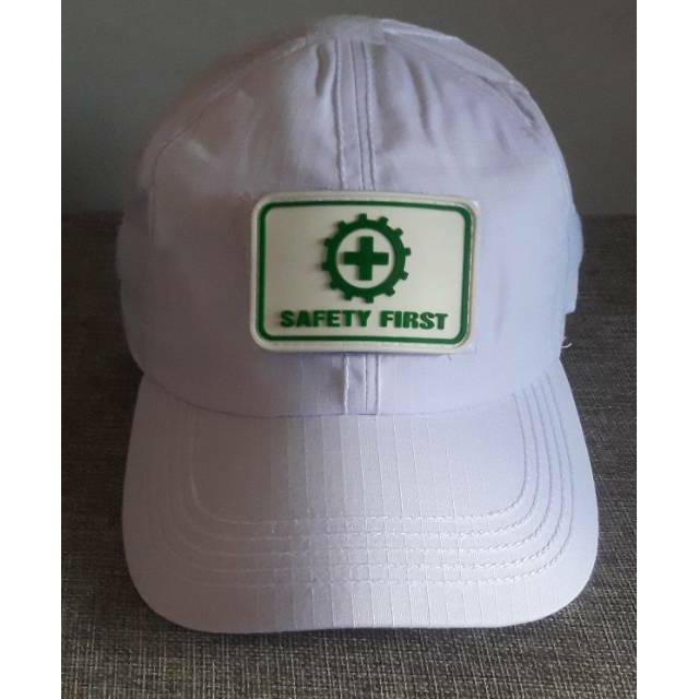 TOPI SAFETY FIRST - TOPI SAFETY FIRST VELCRO PUTIH