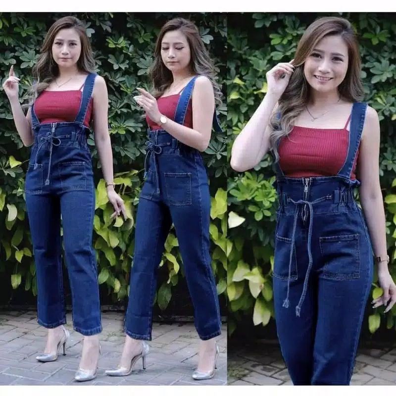 CELANA Wanita-Baju Kodok-Celana Kodok- Jumpsuit jeans Kekinian - Overall JILIMEDIUM