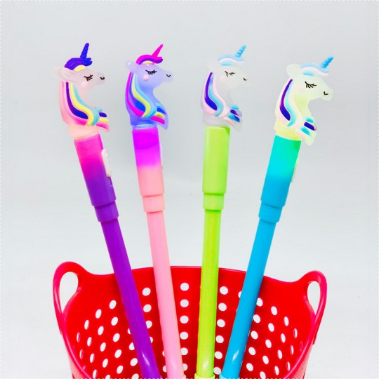 

Pulpen Gel LAMPU MIX Unicorn BLINKING Lucu Murah Meriah Pen Gel