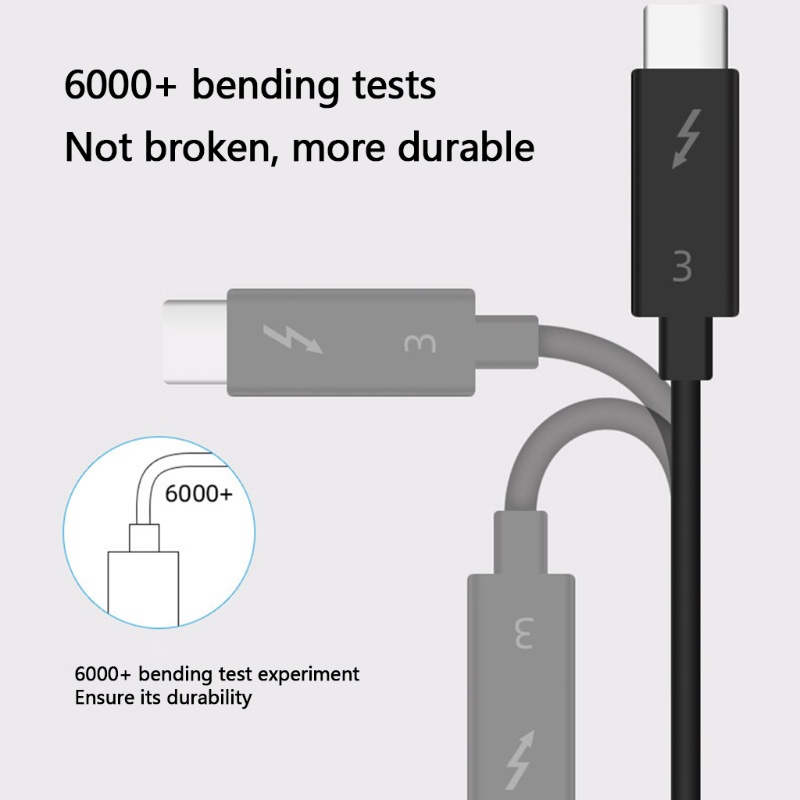 Vivi Thunderbolt 3 Kabel Data Transfer Fast Charging 100W 2.3Ft 40Gbps