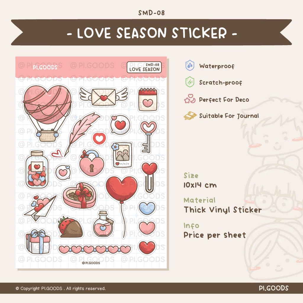 

Love Season Valentine Deco Sticker [Pi.Goods]