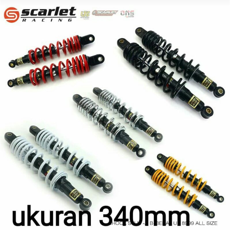 8999 shockbreaker shock blkng honda bebek supra kharisma blade revo 340mm scarlet  bisa tahan beban 