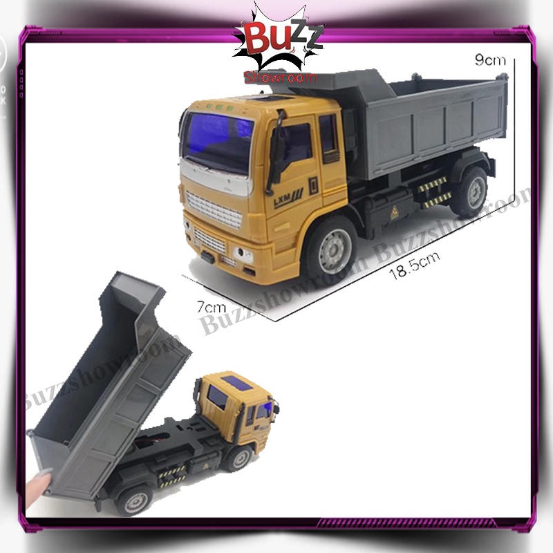 RC Dump Truck Crane Mobil Konstruksi Mainan Anak Remote Control Lampu