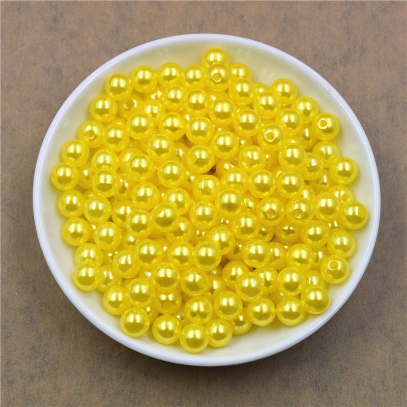 400pcs/lot 3/4/6/8/10/12MM With Hole Imitation Pearl Beads Round Plastic Acrylic Spacer Bead for Jewelry Making Findings Supplies