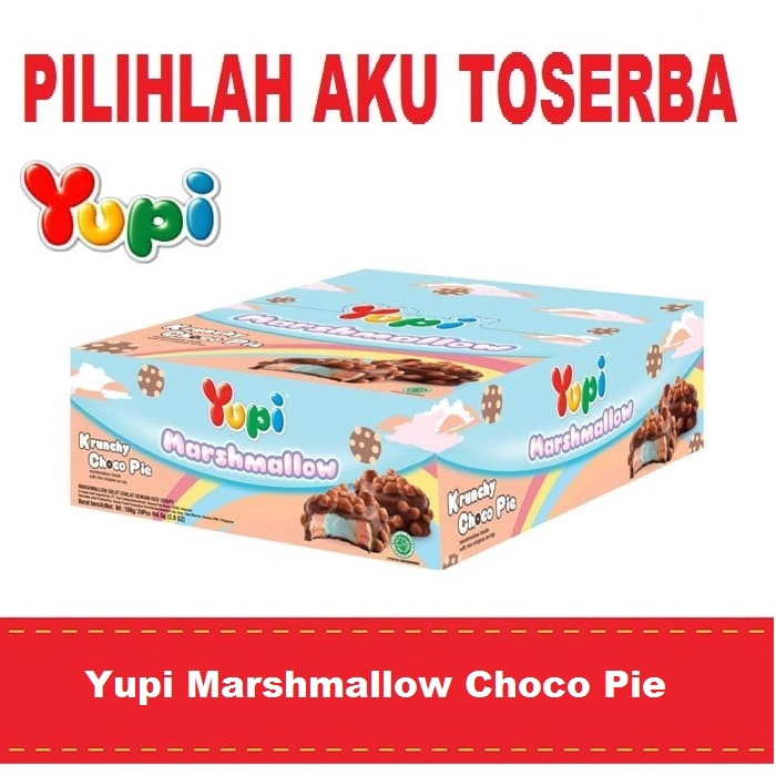 YUPI MARSHMALLOW KRUNCHY CHOCO PIE isi 24 PCS - ( HARGA PER BOX )