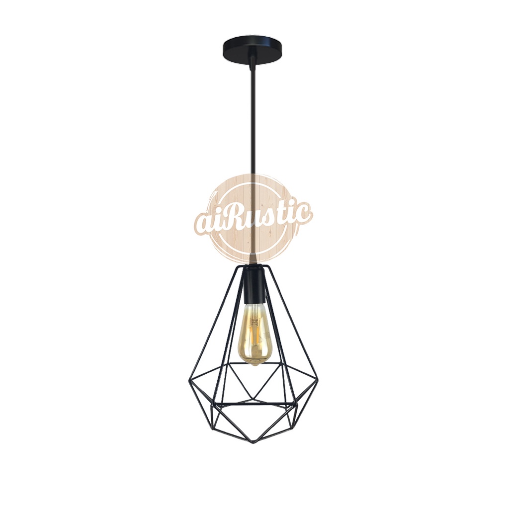 Lampu gantung diamond vintage lampu gantung hias besi minimalis dekorasi rumah kantor cafe modern