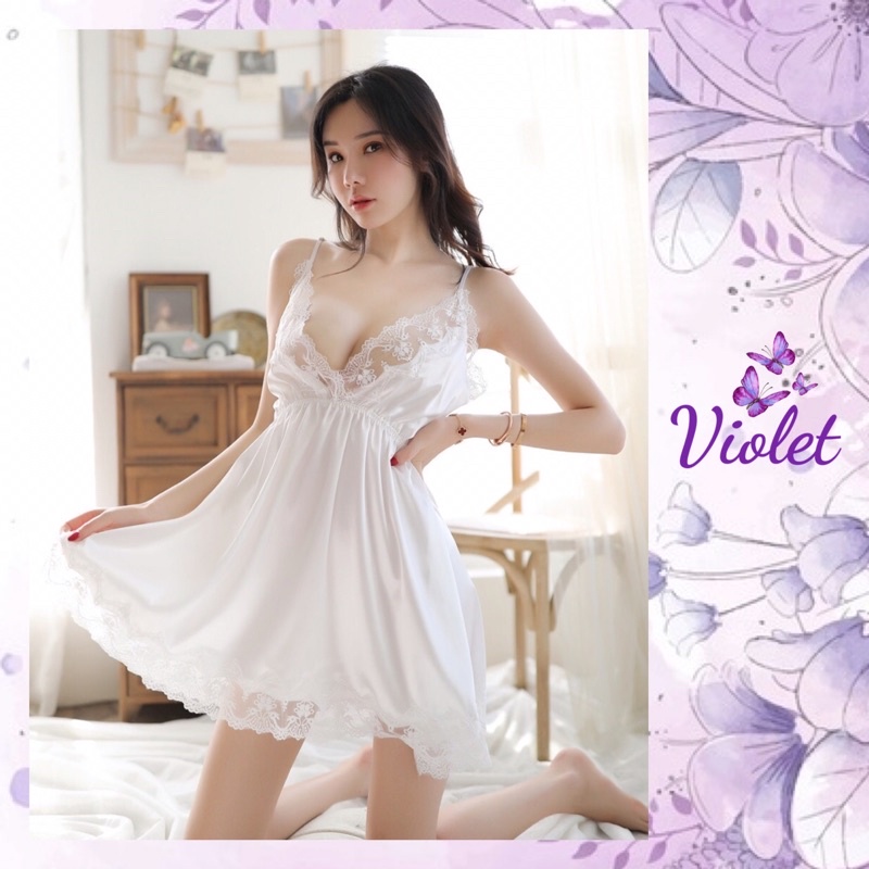 Violet Lingerie Baju Tidur Seksi Wanita Babydoll Pakain Dalam Wanita Renda 1095