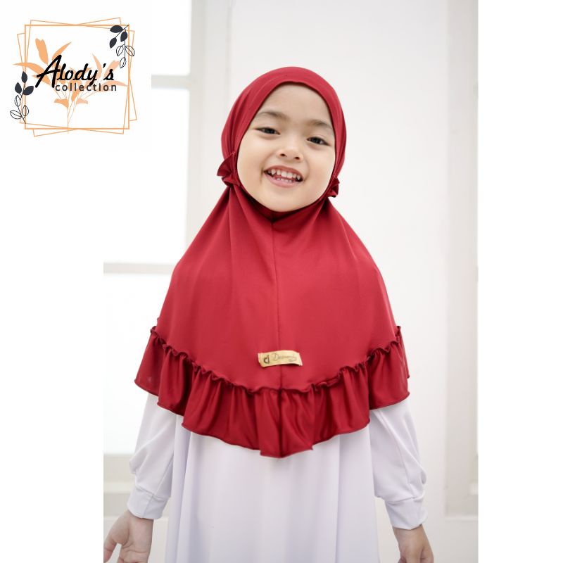 Jilbab Anak Carla Size M Usia 3-7 Tahun Bahan Jersey Terbaru / Alody's Collection