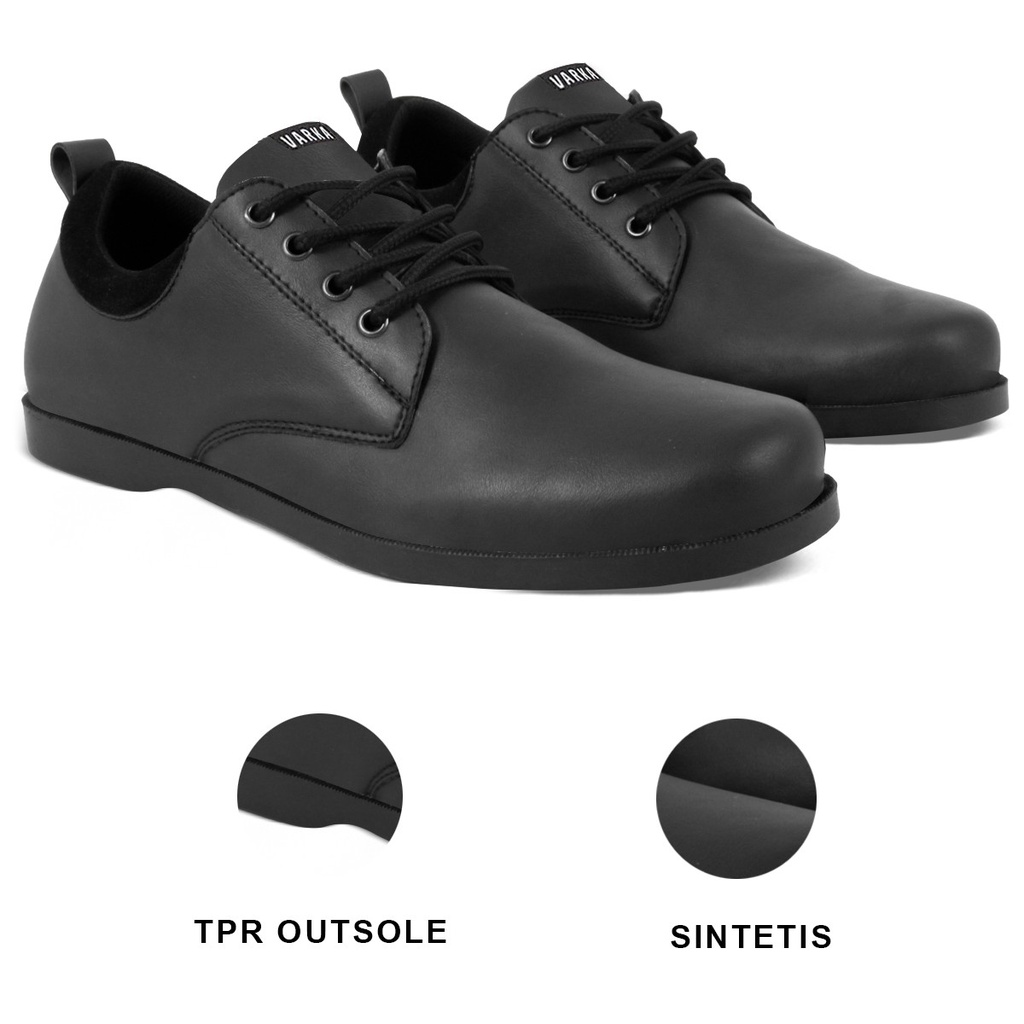 Sepatu Kasual Pria Trendi V 6542 Brand Varka Sepatu Semi formal Kuliah Kerja Kantor Hangout - Hitam